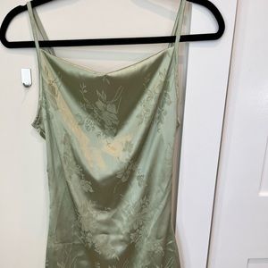 Green Shein silk flower dress
